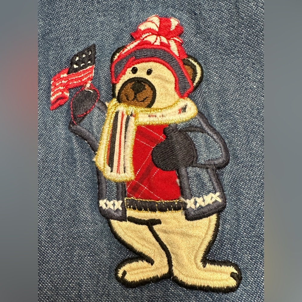 Karen Scott Sport Blue Jean Patriotic Themed Holiday 3-Button Vest Women’s Sz XL - Picture 9 of 11